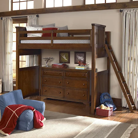 Twin Size Loft Bed with Ladder